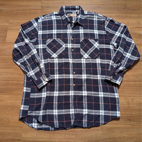 Vintage Big Mac Plaid Flannel Button Up Shirt Mens XLT 17 17.5 Workwear - Picture 1 of 10